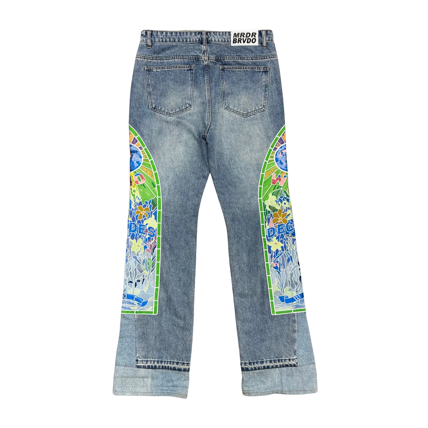 Used Who Decides War Patch Denim Jeans - Sz 32