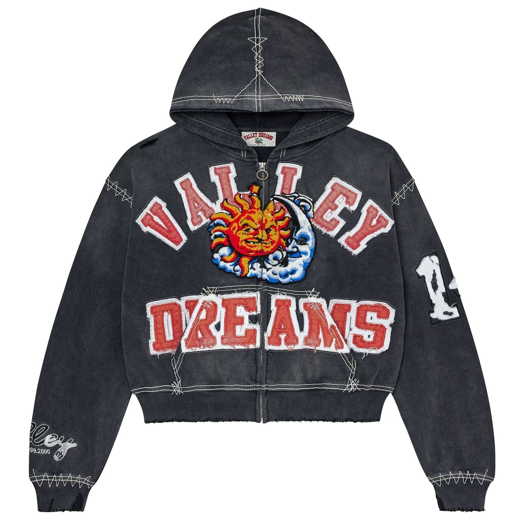 Vale Forever Sunny Zip-Up Hoodie Black – ShopBoneyardChicago