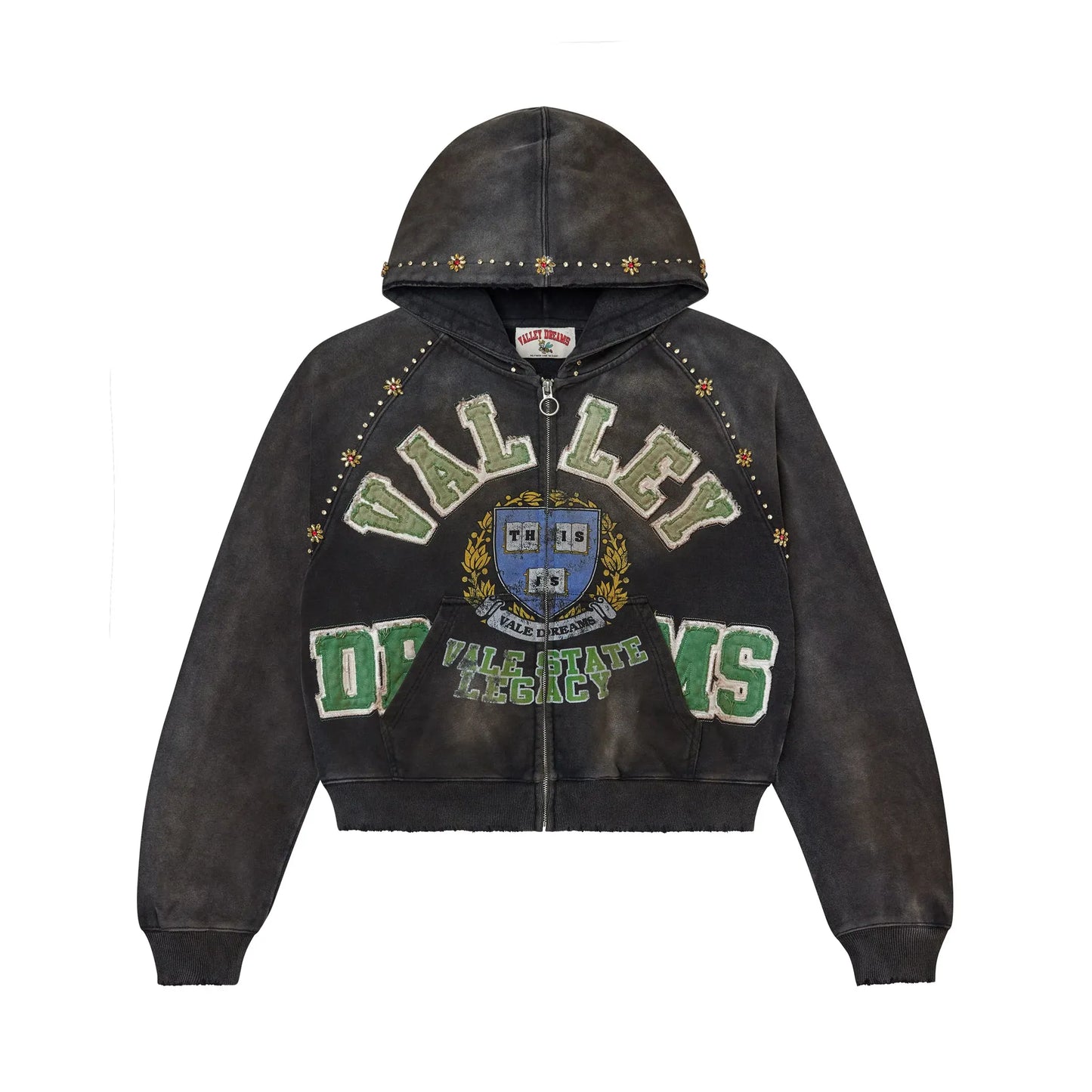 Vale Forever Black Gem Zip Up Hoodie