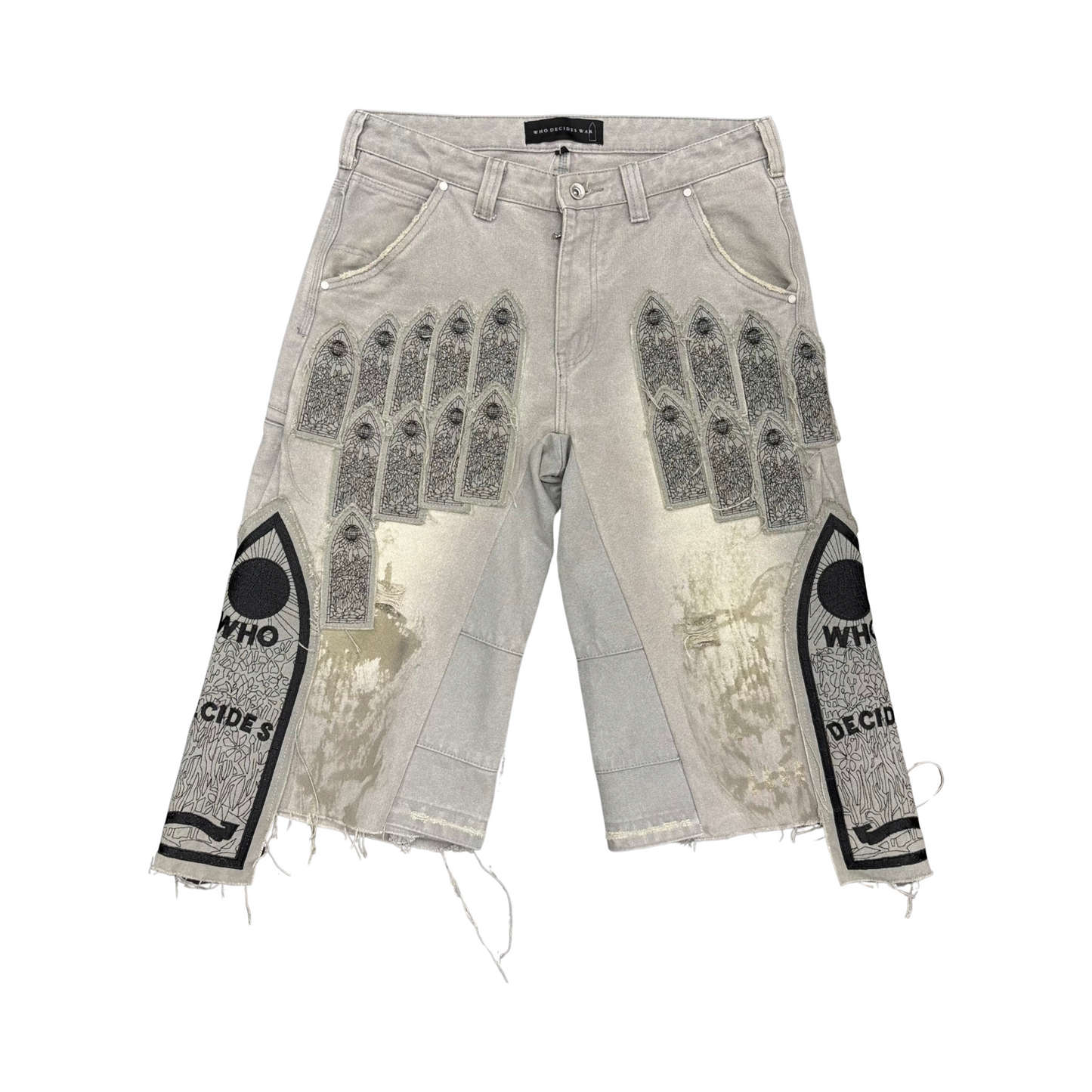 Used Who Decides War Arched Patch Carpenter Shorts - Sz 32