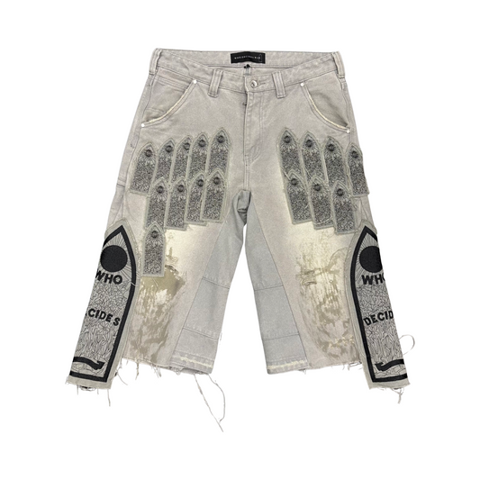 Used Who Decides War Arched Patch Carpenter Shorts - Sz 32