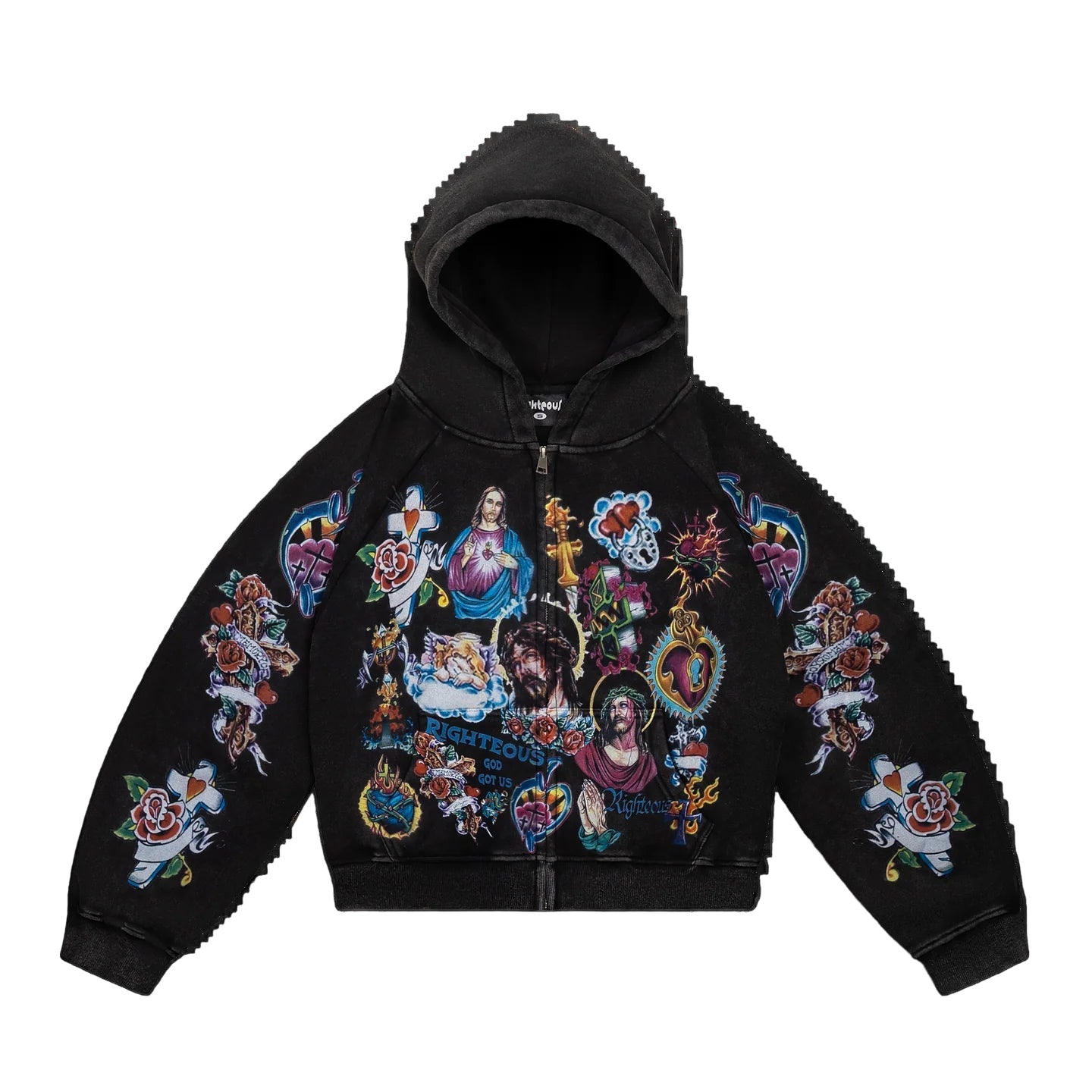 We Are Righteous Risen King Zip Up - Black