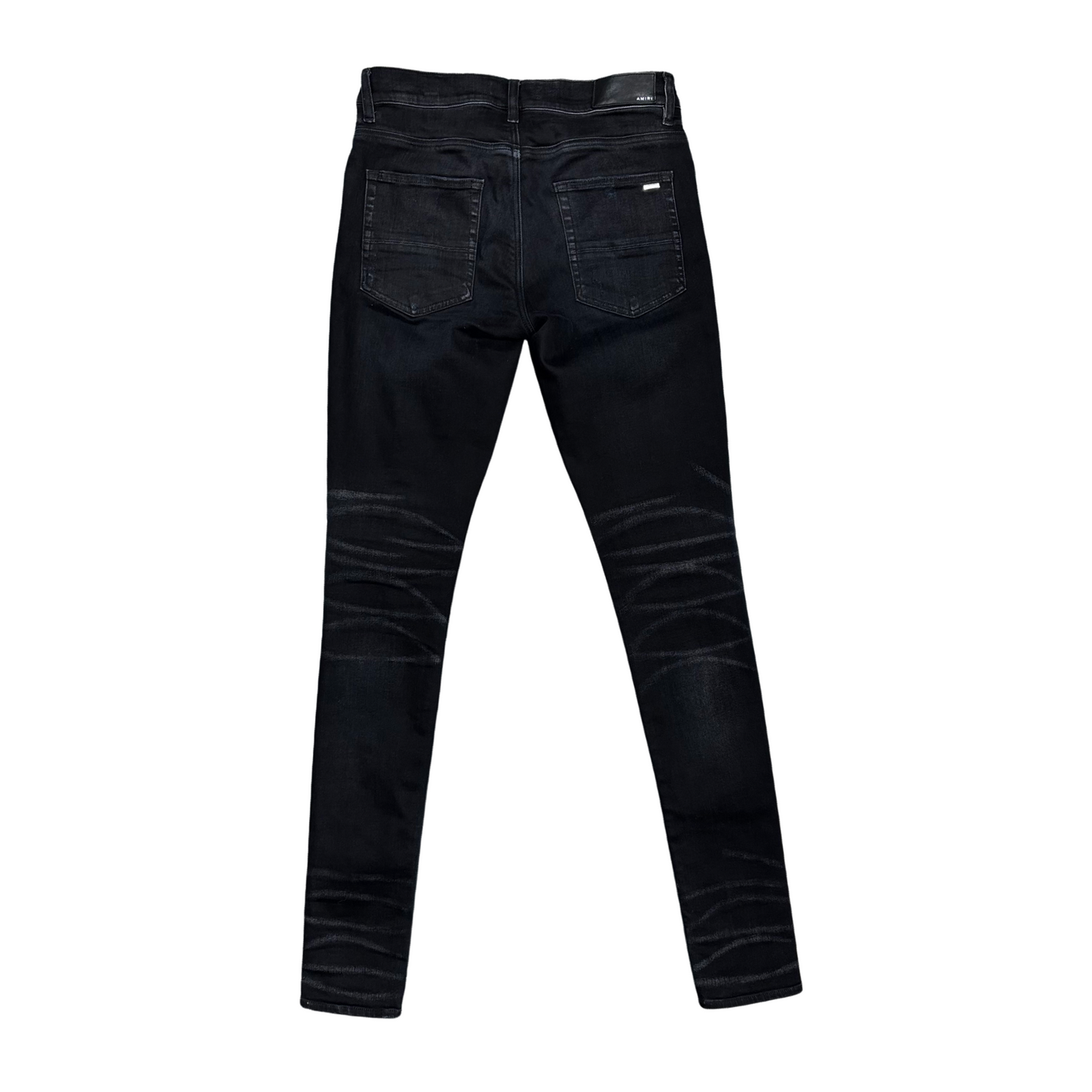 Used Amiri Paint Drip Logo Jeans Black - Sz 30