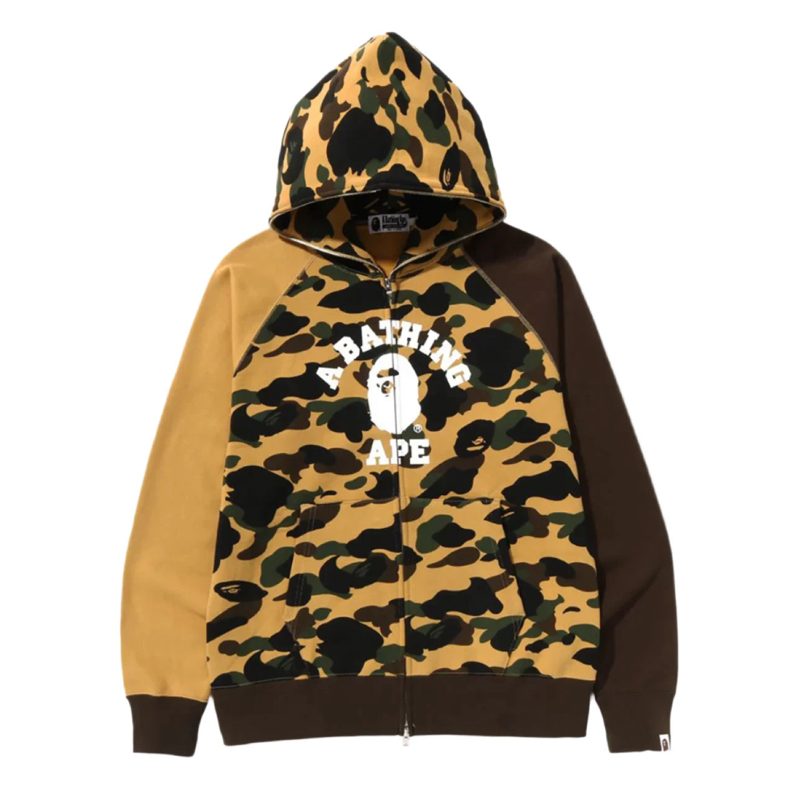 Bape Camo College Hoodie Yellow