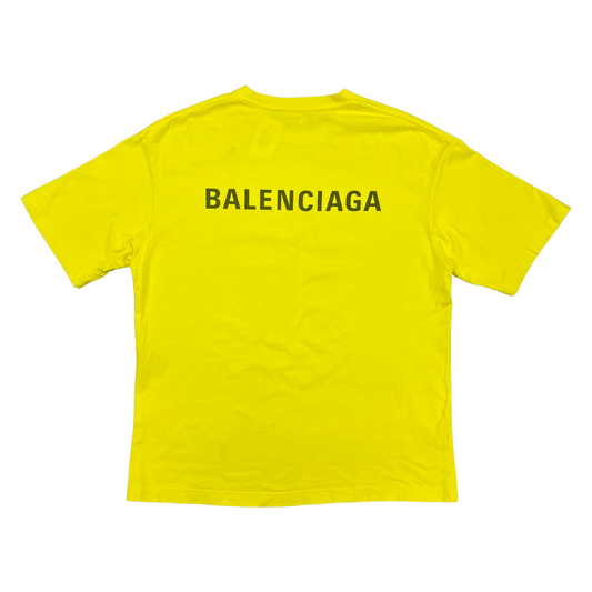 Used Balenciaga Logo Yellow T - Sz S