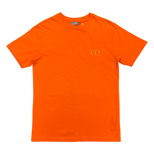 Used Christian Dior CD Orange Logo T - Sz S