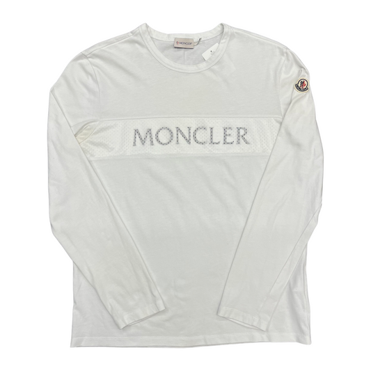 Used Moncler White Mesh Longsleeve - Sz L