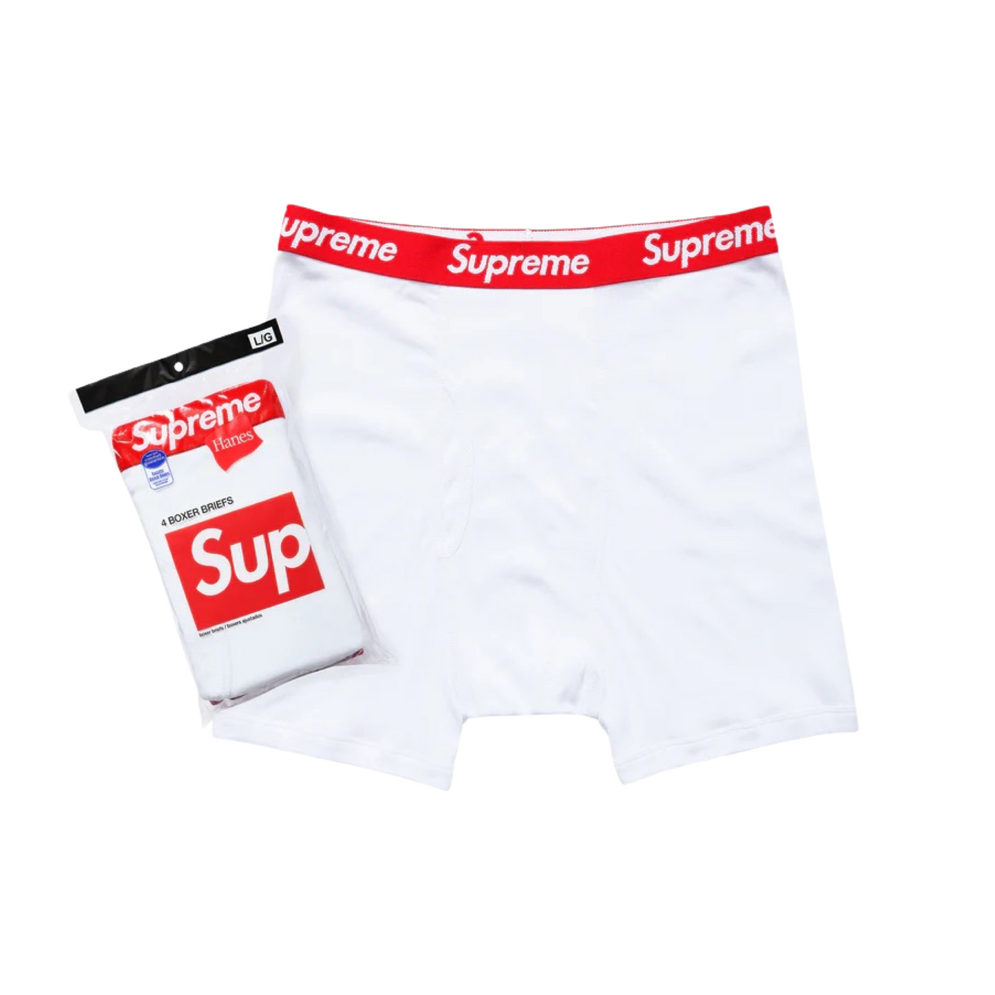 Supreme Hanes Boxer Briefs - White