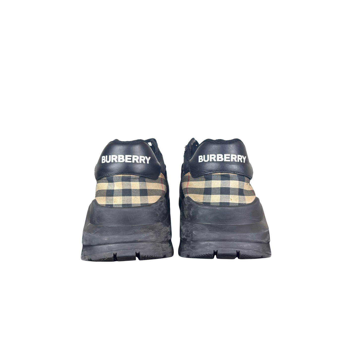 Used Burberry Check Suede Leather Sneaker - Sz 40