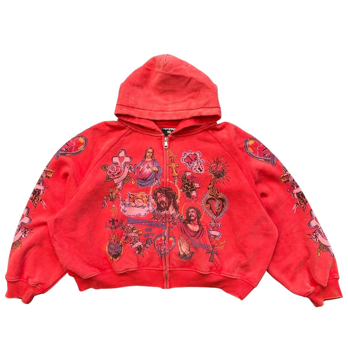 We Are Righteous "Risen King" Zip Up Hoodie - Red