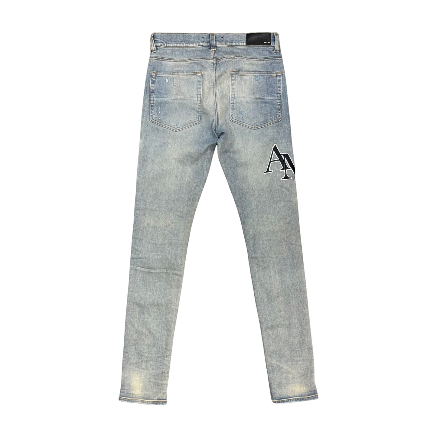 Used Amiri Staggered Embroidered Logo Jeans - Sz 31