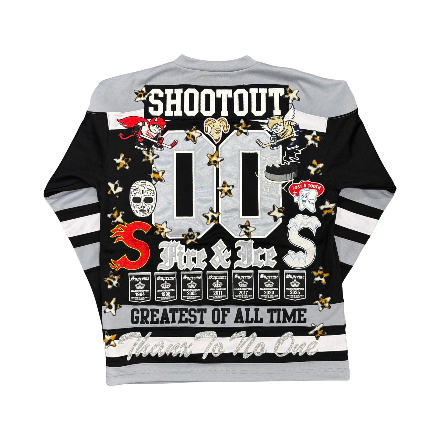 Used Supreme Fire & Ice Hockey Jersey Black - Sz S