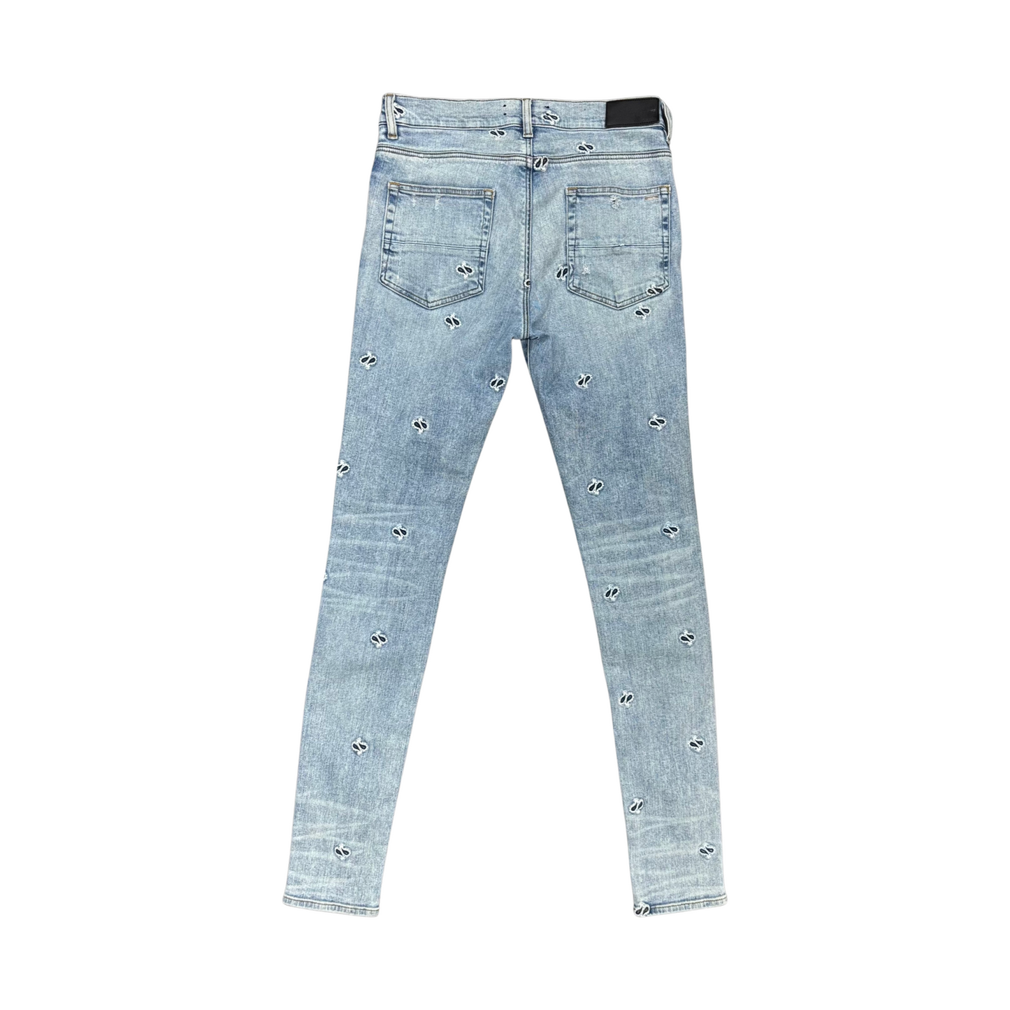 Used Amiri Embroidered Paisley Broken Jeans - Sz 32