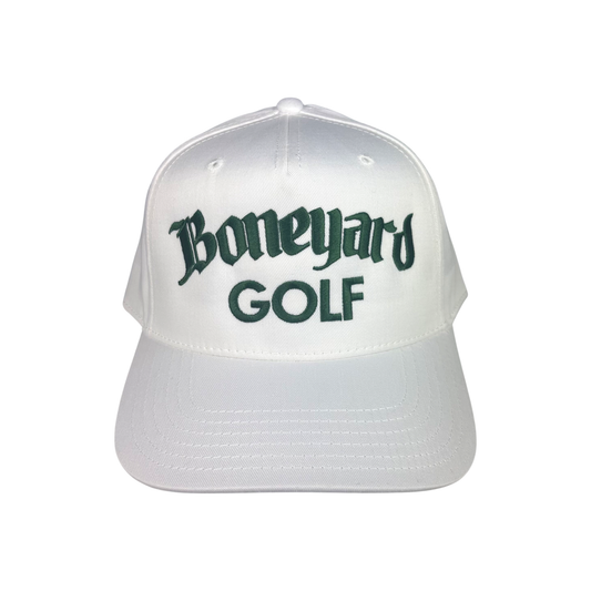 Boneyard Golf Hat - White/Forrest Green