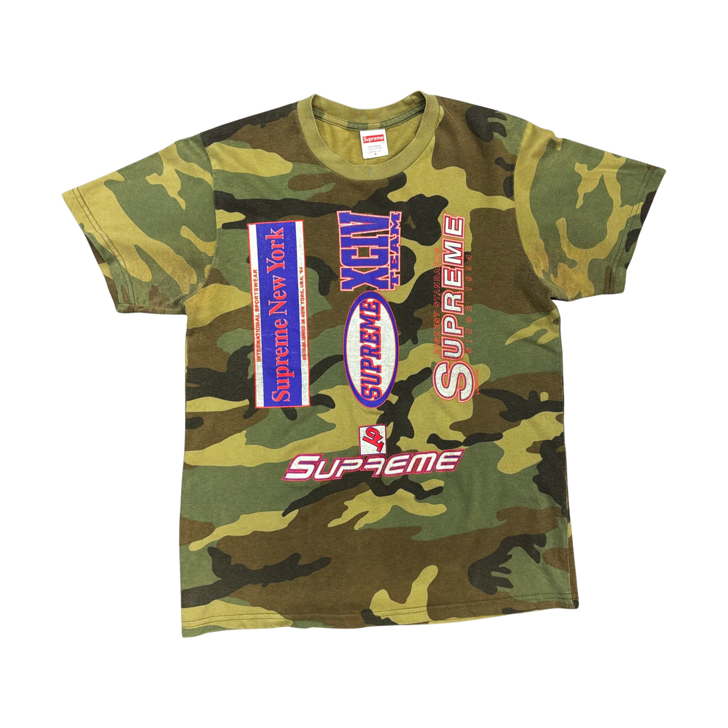 Used Supreme Multi Logo Camo Tee - Sz S
