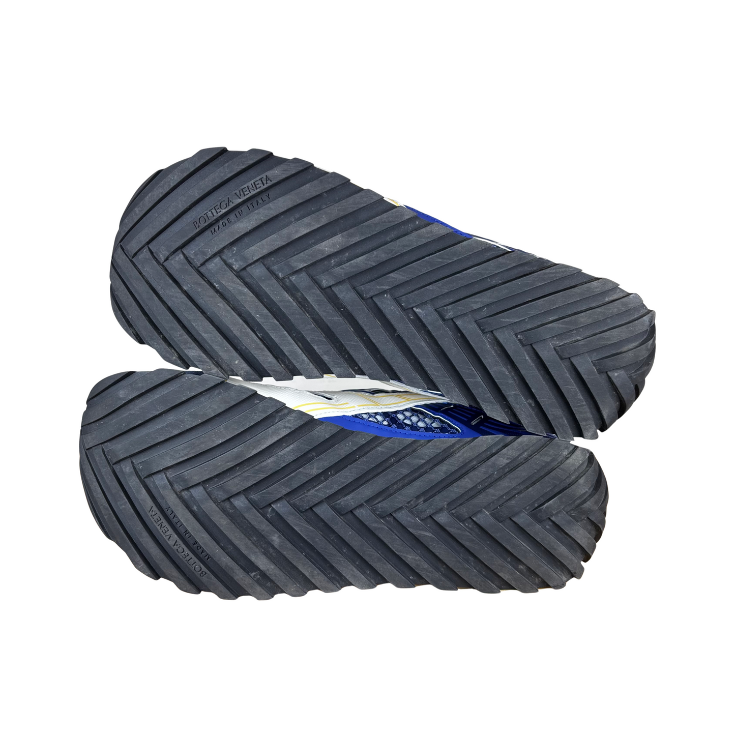 Used Bottega Veneta Blue & White Orbit Sneakers - Sz 44