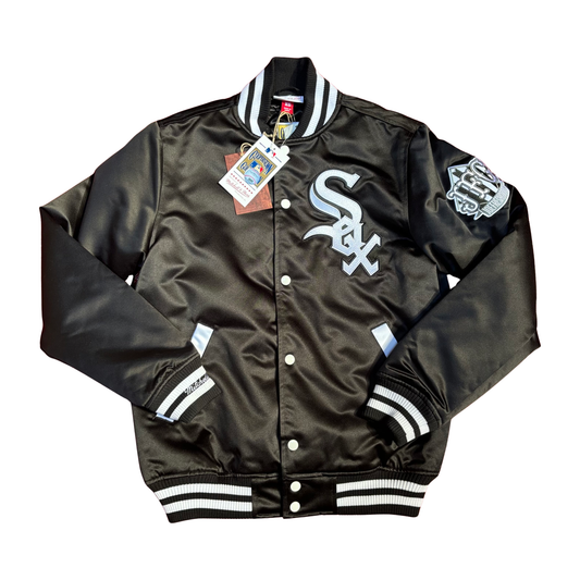 JFG White Sox Satin Jacket Black