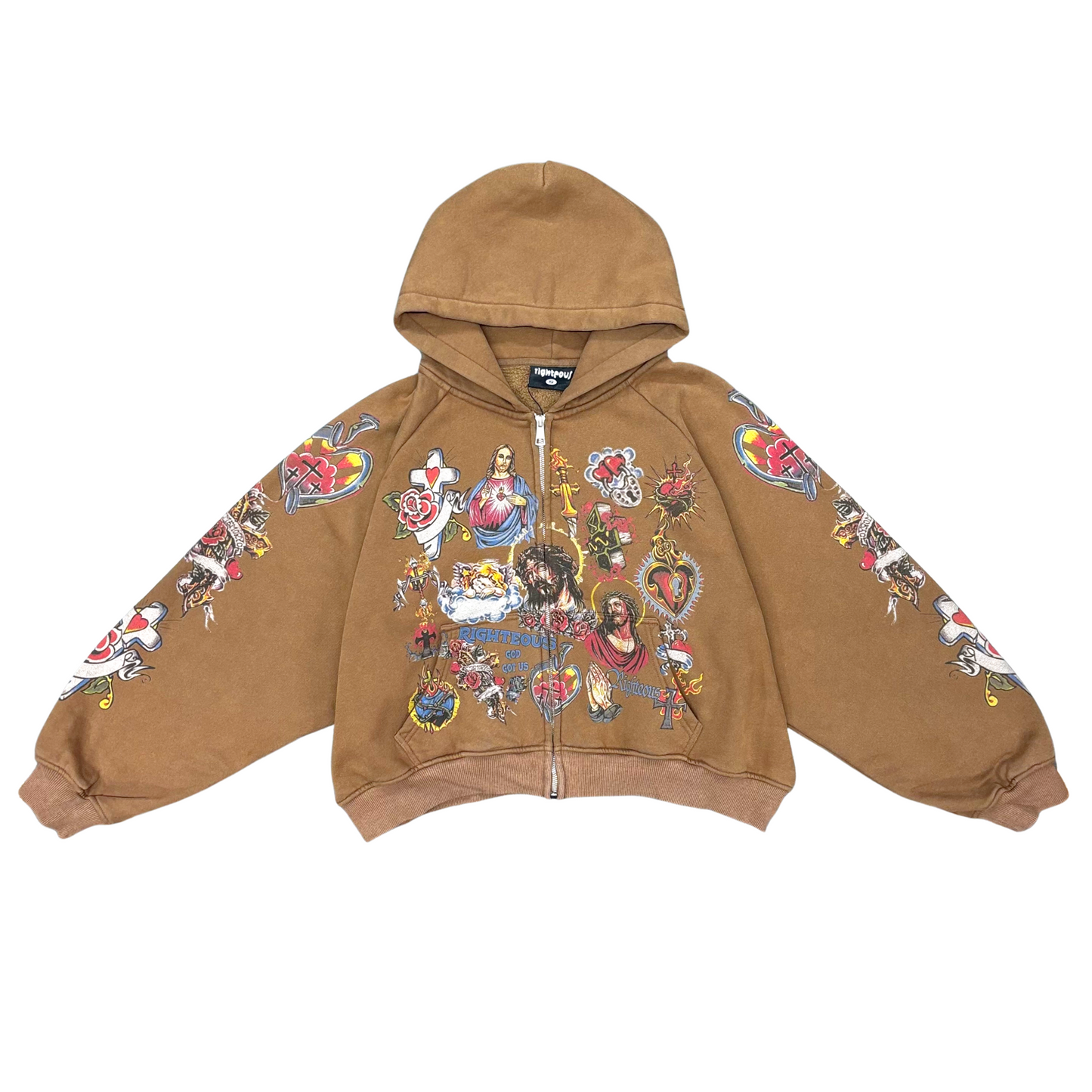 We Are Righteous Risen King Zip Up - Brown