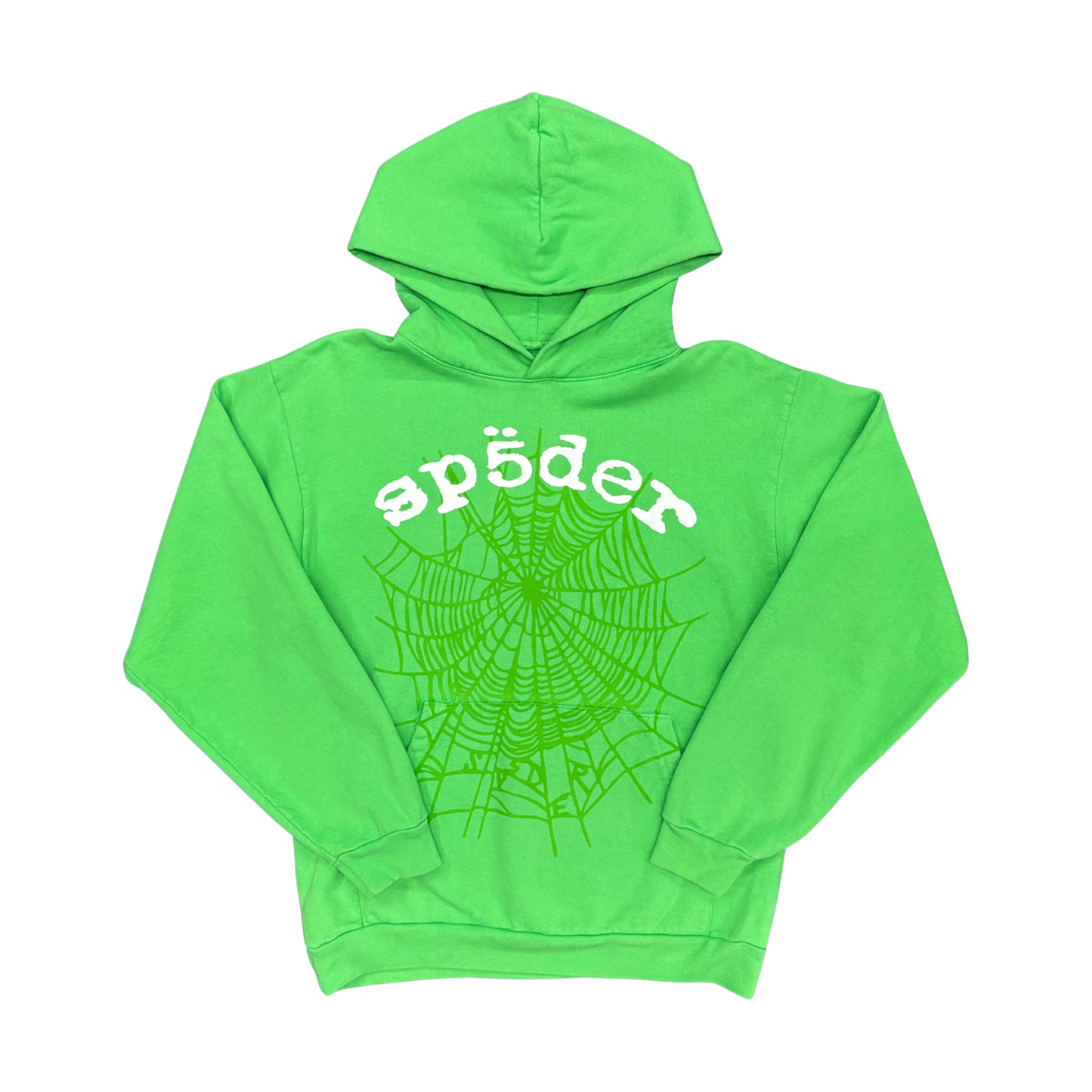 Used Sp5der Slime Green Hoodie - Sz M