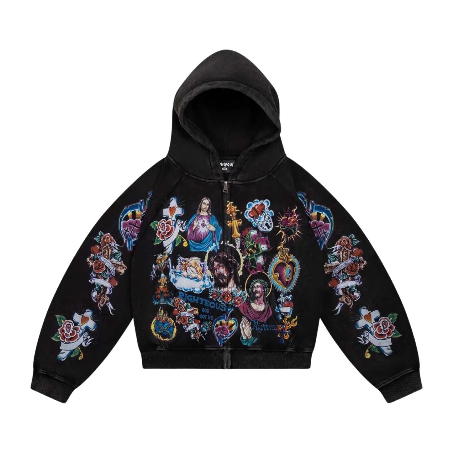 We Are Righteous Risen King Zip Up Black