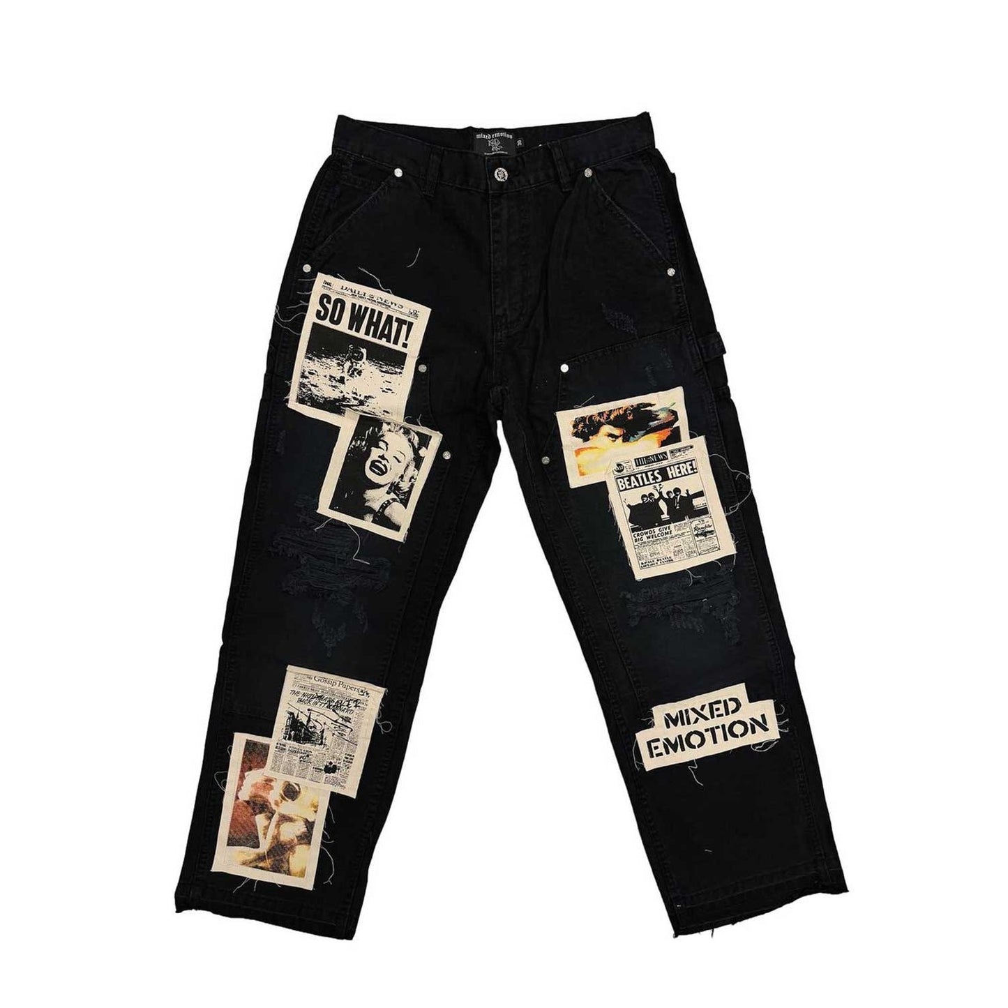Mixed Emotions Newspaper Carpenter Pants