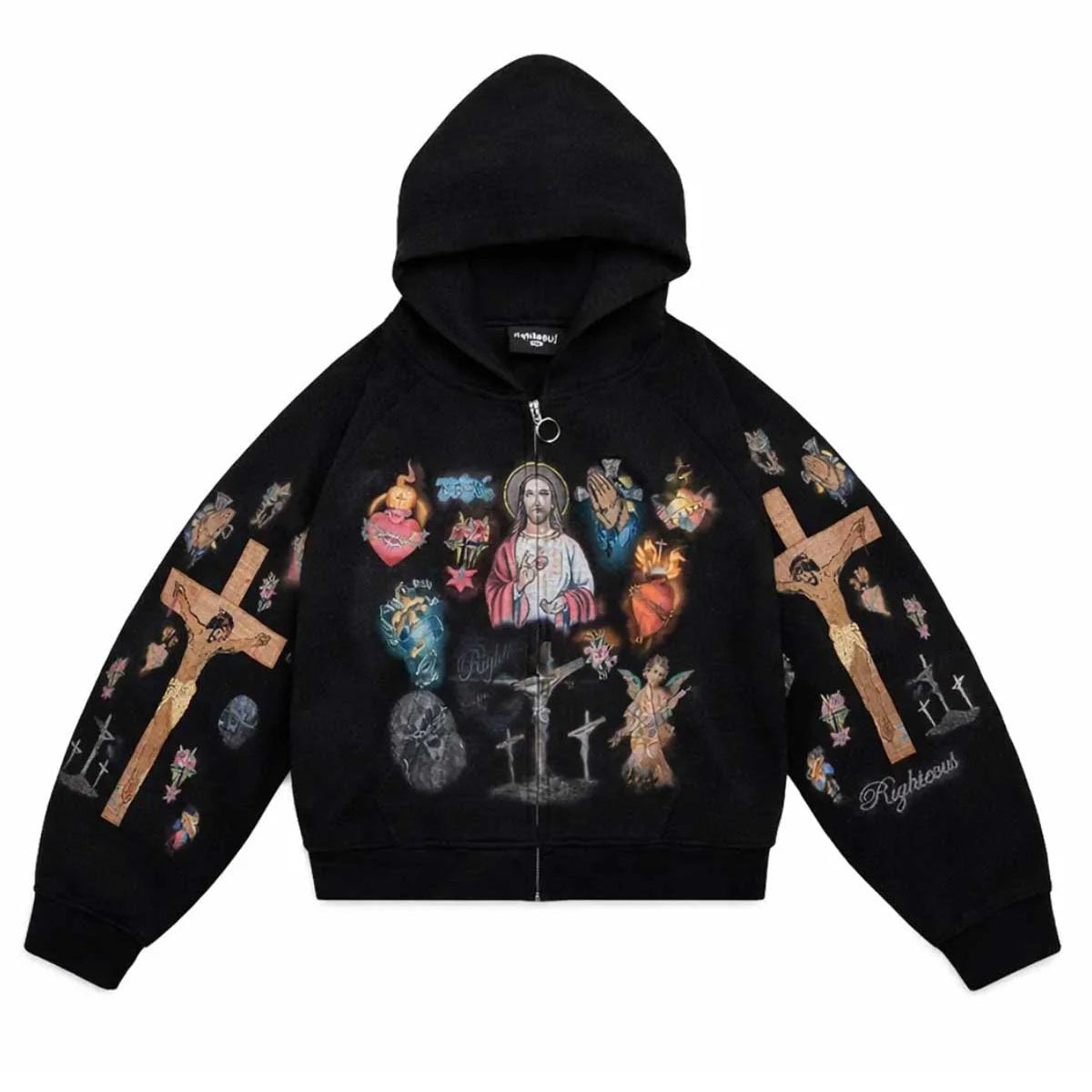 We Are Righteous Thermal Zip Up - Black