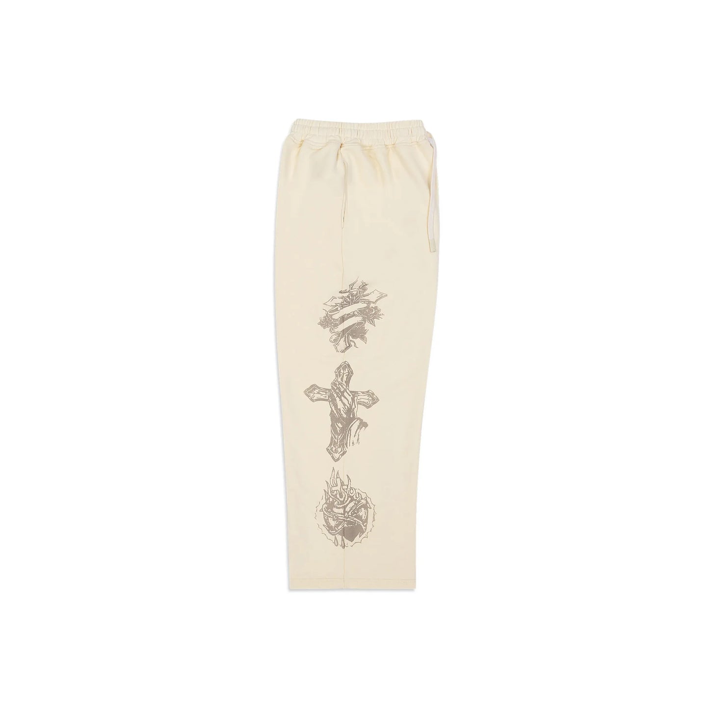We Are Righteous "Tatted Believer" Sweatpants - Cream