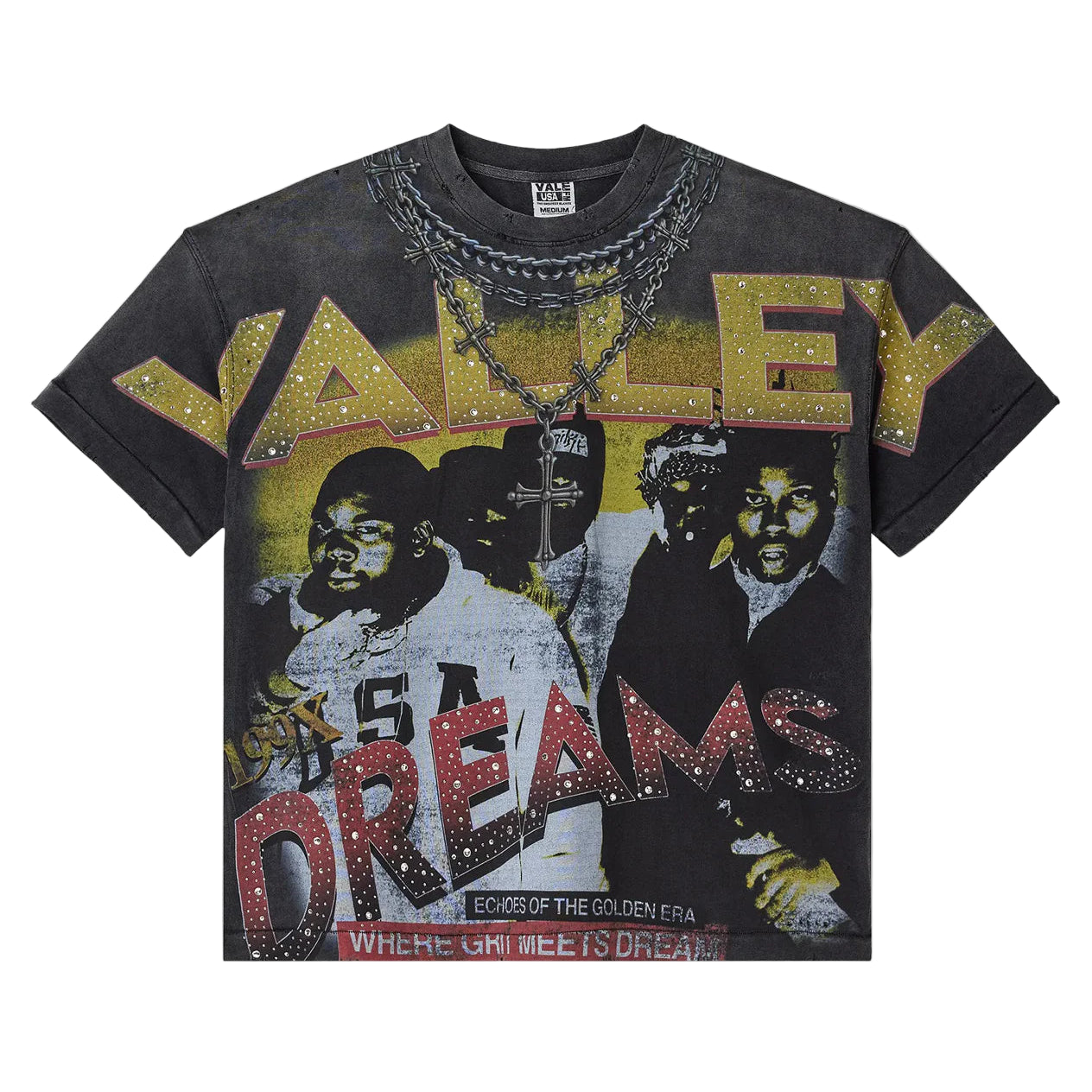 Vale Forever Golden Chambers Bling Tee Black - Sz S