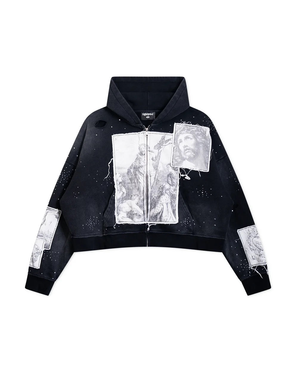 We Are Righteous Divine Canvas Hoodie Black