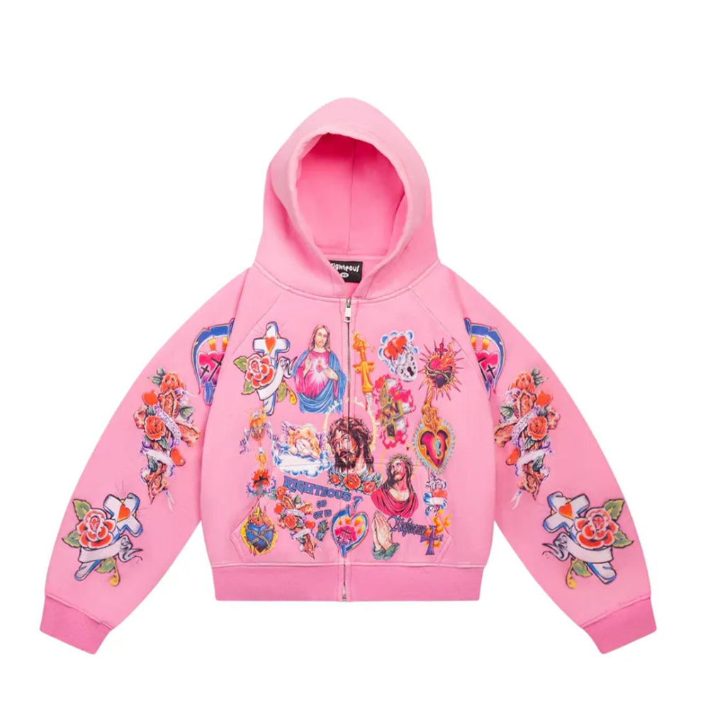 We Are Righteous Risen King Zip Up - Pink