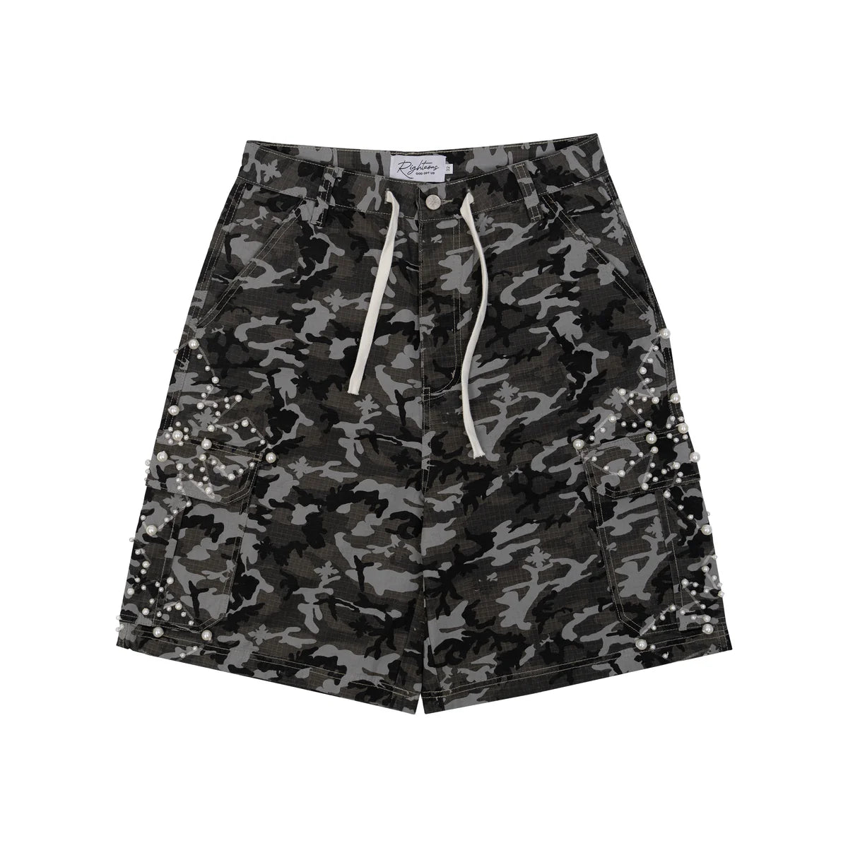 We Are Righteous Camo Pearl Cargo Shorts - Black