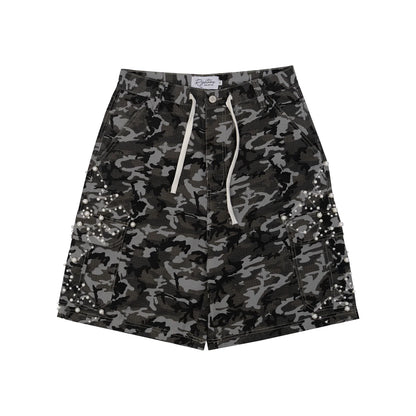 We Are Righteous Camo Pearl Cargo Shorts - Black