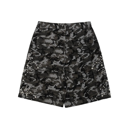We Are Righteous Camo Pearl Cargo Shorts - Black