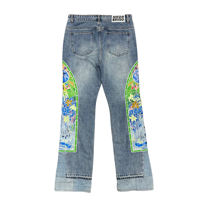 Used Who Decides War Patch Denim Jeans - Sz 32