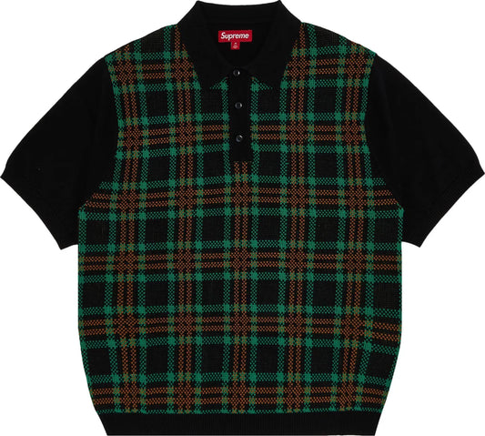 Supreme Plaid Knit Polo - Sz S