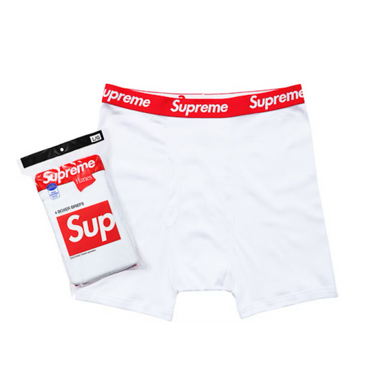 Supreme Hanes Boxer Briefs (4 Pack) White