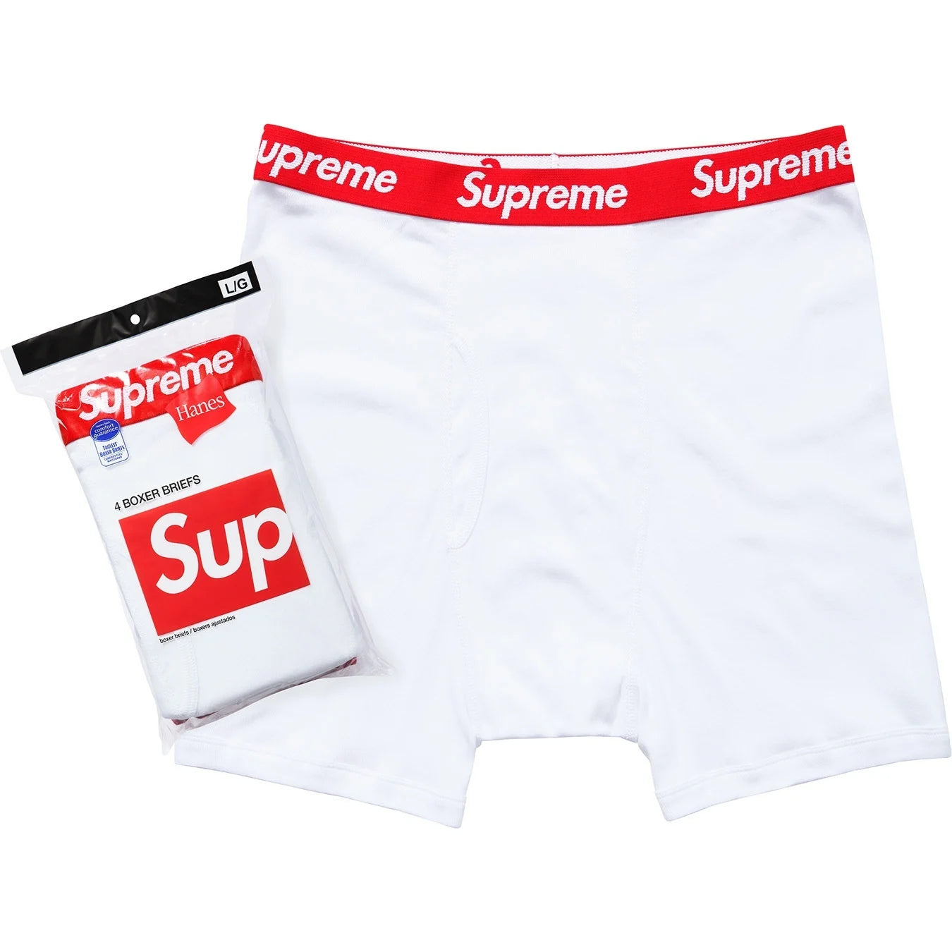 Supreme Hanes Boxer Briefs - White