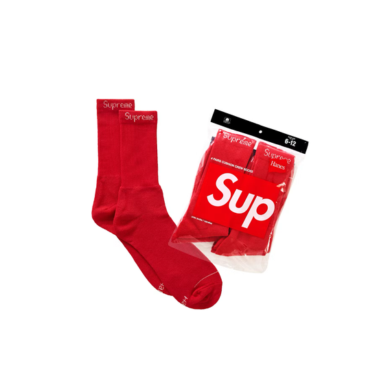 Supreme Hanes Socks (4 Pack) - Red