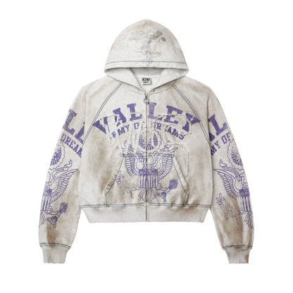 Vale Army Zip Up - Grey
