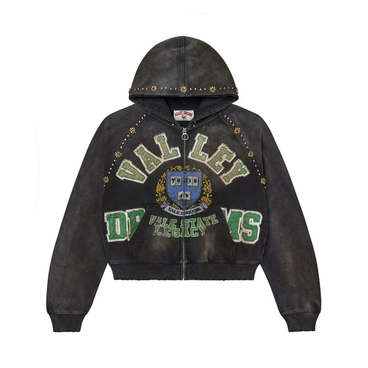 Vale Forever Black Gem Zip Up Hoodie