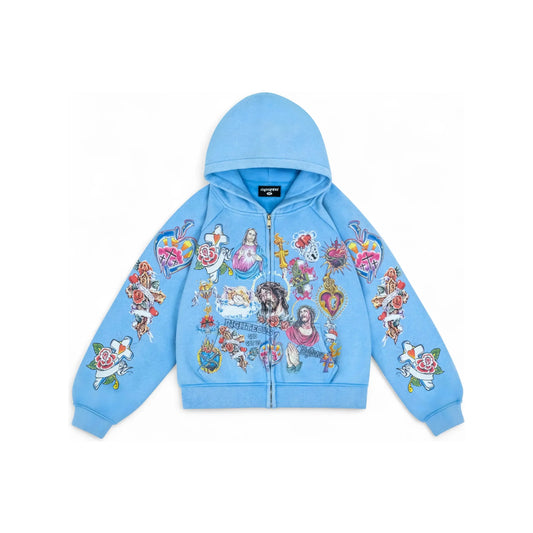 We Are Righteous Risen King Zip Up - Blue
