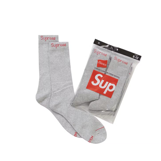 Supreme Hanes Socks (4 Pack) - Grey