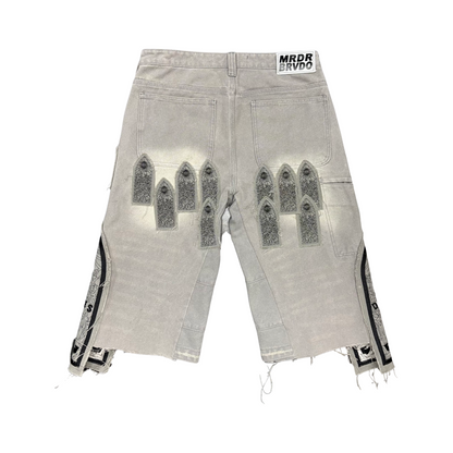 Used Who Decides War Arched Patch Carpenter Shorts - Sz 32