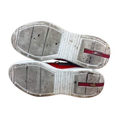 Used Prada Americas Cup Orange Patent - Sz 8.5