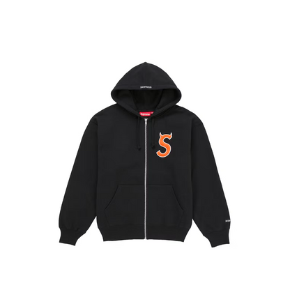 Supreme S Devil Logo Zip Up Fit - Black