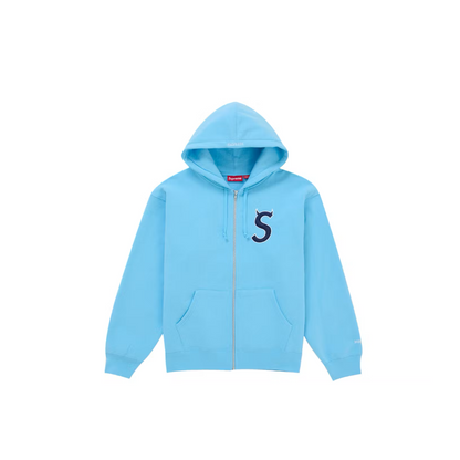 Supreme S Devil Logo Zip Up Fit - Blue