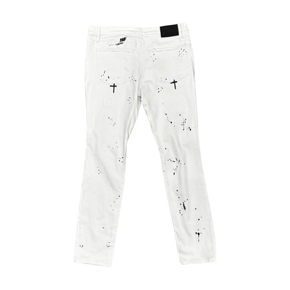 Used RTA White Paint Jeans - Sz 36