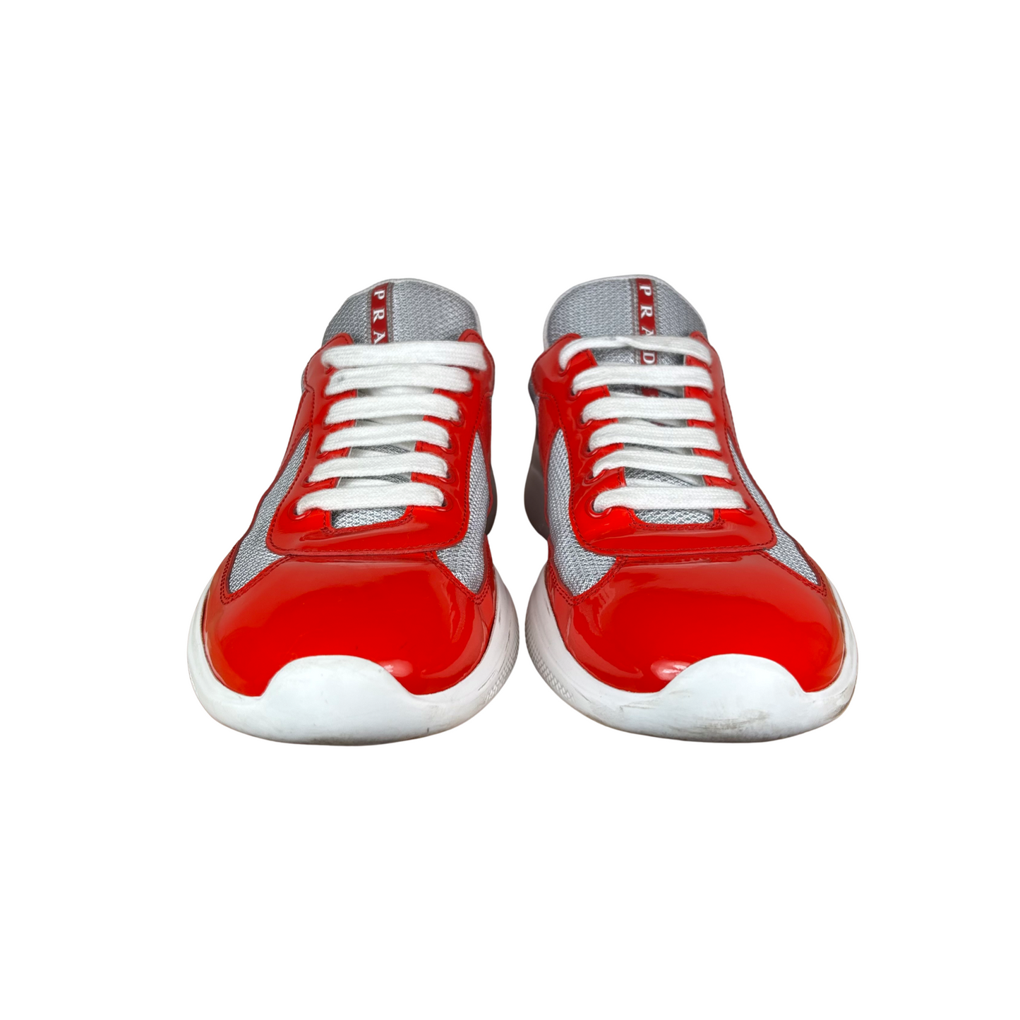 Used Prada Americas Cup Orange Patent - Sz 8.5