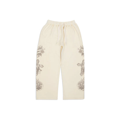 We Are Righteous "Tatted Believer" Sweatpants - Cream