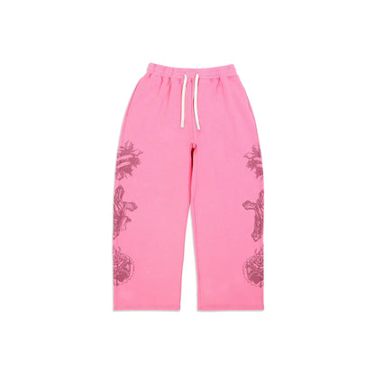 We Are Righteous "Tatted Believer" Sweatpants - Pink